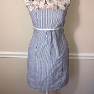 Molly B Seersucker Stripe Strapless Dress 0